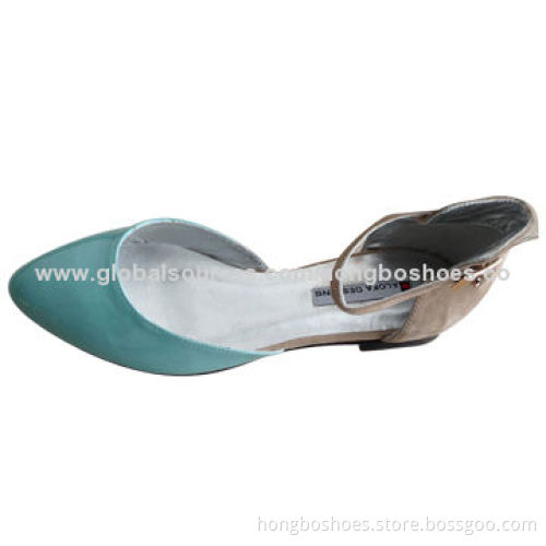 Low-heeled Women's Sandals with Leather Upper, Dress Ankle Straps and Leather Outsole